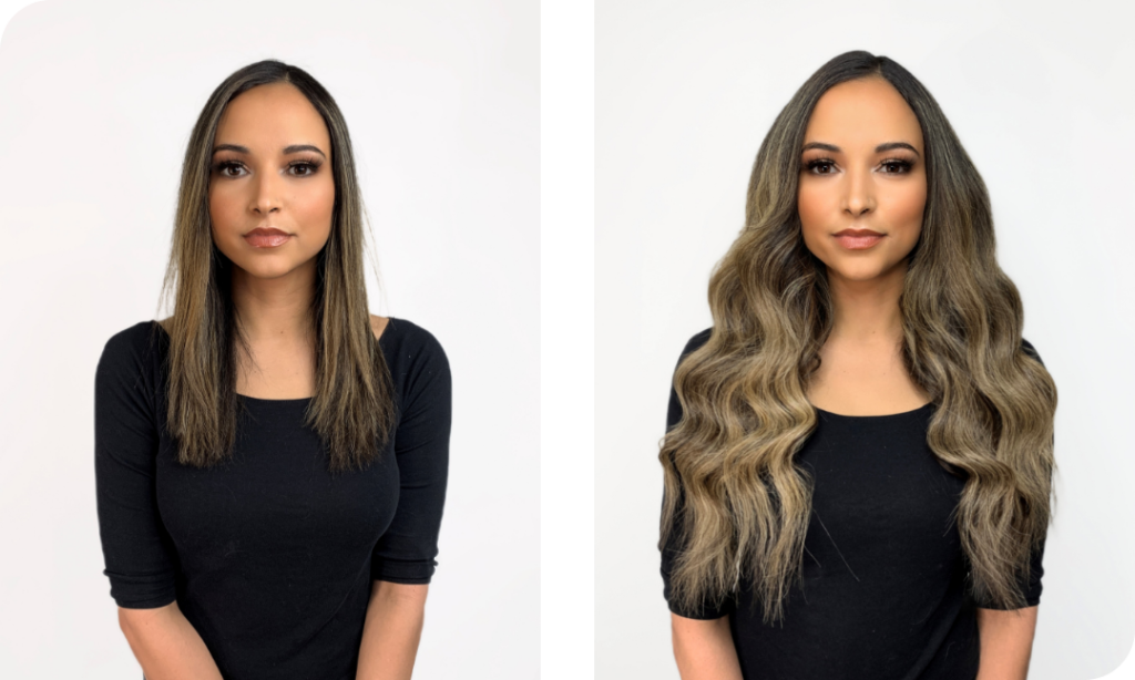 Hair Extension Before and After